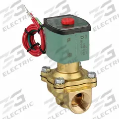 REDHAT Solenoid Valve: 2-Way, Normally Open, 3/4 in Pipe Size, 24V DC, Watertight, High Flow (MPN 8210G035). Key specifications — attr985516: 3/4 in; attr985521: 24V DC; attr985484: REDHAT; attr985485: Watertight.