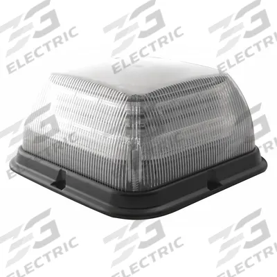 ECCO Beacon Light: Flashing Beacon, Amber/White, 6 1/2 in Overall Wd, 3 5/16 in Overall Ht - Vehicle Flashing Beacons