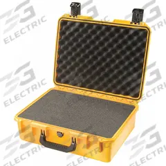 PELICAN Protective Case: 13 in x 18 in x 6 3/4 in Inside, Convoluted/Pick and Pluck/Solid, Yellow (MPN IM2400). Key specifications — Closure Type: Press and Pull Latches; Material: Plastic; Brand: PELICAN; Includes Foam Insert: Foam Insert Included.