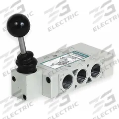 AVENTICS Manual Air Control Valve: L2, Lever, Four-Way / Three-Position, Aluminum, Normally Open (MPN L23LA552O000000). Key specifications — attr1078735: Aluminum; attr1078739: Open; attr1078763: Spring Return; attr1078772: Normally Open; attr1078762: Manual Air Control Valve.