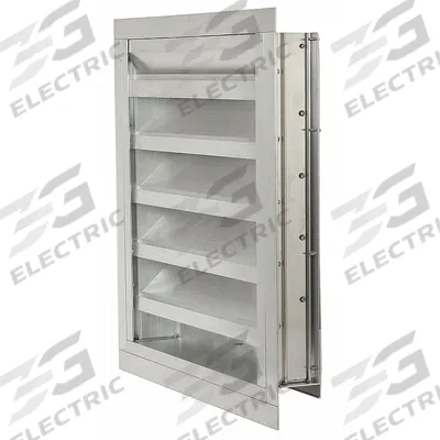 Dayton 21"H 21"W Drnbl Extrd Alu Combo Dmpr: Flanged, 17 1/2 in H, 17 1/2 in W - Combination Dampers & Louvers with Drainable Blades