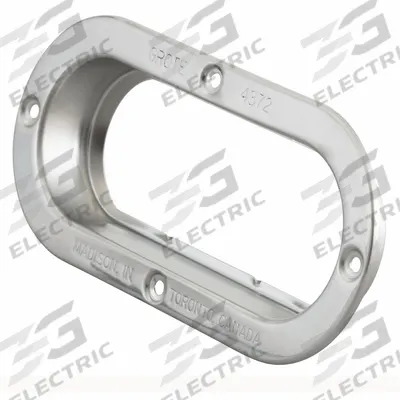 GROTE Flange, Stainless Steel: Steel, 7 7/8 in Lg, 7/8 in Ht - Vehicle Light Mounts & Brackets