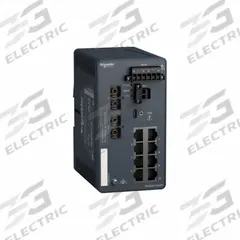 SCHNEIDER ELECTRIC Ethernet Switch: Managed, DIN Rail, 10 Ports, RJ45, 100 Base-FX/10/100 Base-TX (MPN MCSESM103F2CU1). Key specifications — Port Type: RJ45; Manufacturer Part Number: MCSESM103F2CU1; Brand: SCHNEIDER; Features: Multimode Optical Fiber Optic; IP Rating: IP30; Maximum Input Voltage: 24V DC; Mounting Location: DIN Rail; Network Interface: 10/100 Base-TX.