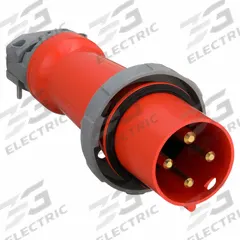 HUBBELL Pin and Sleeve Plug: Orange, 125/250V AC, Single Phase, 100 A, 3 Pole, 4 Wire, IEC Grounding (MPN HBL4100P12W). Key specifications — Brand: HUBBELL.