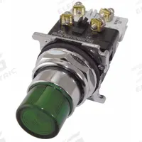 EATON Illuminated Push Button: Illuminated, Extended Profile, Metallic, 30 mm, 1NO/1NC (MPN 10250T76G). Key specifications — Brand: EATON; Action: Momentary; Series: 10250T; Push Button Material Type: Metallic.