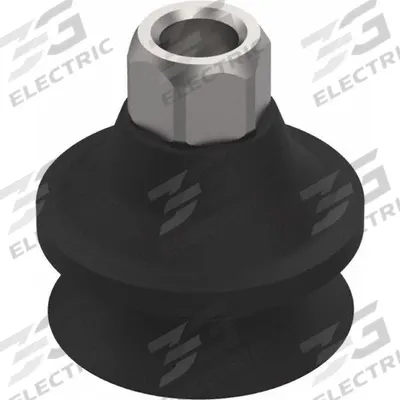 DE-STA-CO Vacuum Pad Assembly: G1/8 in, 29.97 mm Pad Dia, NBR, Black, 11.43 mm Pad Ht - Bellows Type Small-Payload Vacuum Pad Assemblies
