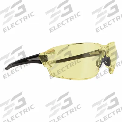 EDGE EYEWEAR Safety Glasses: Yellow Lens, Full-Frame, Metal Detectable, Black Frame - Padded Comfort-Fit Safety Glasses