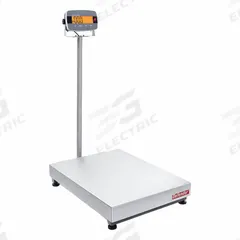 OHAUS Industrial Bench Scale: 23 5/8 in x 31 1/2 in, Not IP Rated, Column-Mounted, Stainless Steel (MPN i-D33P300B1V3 AM). Key specifications — Connection Ports: RS-232; Readability: 0.1 lb/50 g; Brand: OHAUS; Weighing Surface Material: Stainless Steel.