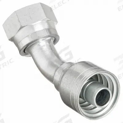 AEROQUIP Hydraulic Crimp Fitting: Steel x Steel, 45° Elbow, -12 For Hose Dash Size - Aeroquip Crimp Hydraulic Hose Fittings with ORS Connection