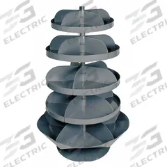 DURHAM MFG Revolving Bin: 65 3/4 in x 44 in, 5 Levels, 5 Bins (Upper Levels), 6 Bins (Bottom Level) (MPN 1700-95). Key specifications — attr37708: Hardware; attr37693: DURHAM MFG.