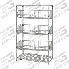 APPROVED VENDOR Wire Shelving Unit: Starter, 48 in x 24 in, 63 in Overall Ht, 2 Shelves, Dry, Silver (MPN 45VY05). Key specifications — Recommended Environments: Dry; Color: Silver; Finish: Chrome; Material: Steel; Brand: APPROVED VENDOR.