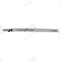 BOSCH Jigsaw Blade: 5/10, 5 1/4 in Blade Lg, Bi-Metal, Bi-Metal, T Shank, 1 Pieces, 3 PK (MPN T345XF3). Key specifications — attr1097716: Thick Metal; attr1097715: Bi-Metal; attr1097719: 5/10; attr1097721: Bi-Metal; attr1097728: BOSCH.