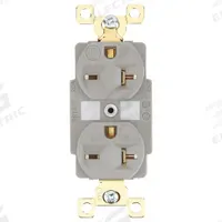 BRYANT Receptacle: Duplex, 6-20, Gray, 250V AC, 20 A, 2 Pole / 3 Wire (MPN 5462GRY)
