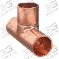 NIBCO Sweat Fitting Tee: 3/4 in CTS x 3/4 in CTS x 3/4 in CTS, Cup x Cup x Cup, Wrot Copper (MPN 611-3/4)