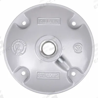 HUBBELL KILLARK Hub Cover: Copper-Free Aluminum, VJ, Hubs, 1 Gangs, 3 in Overall Ht - Aluminum & Zinc Weatherproof Electrical Box Covers