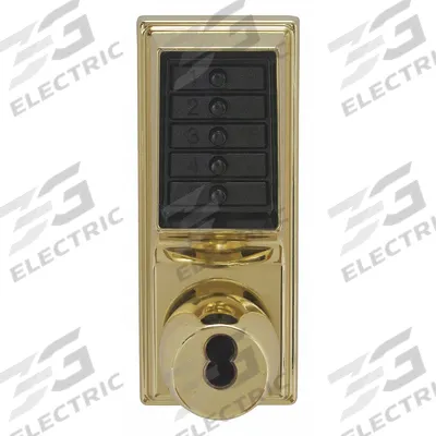 KABA SIMPLEX Mechanical Push Button Lockset: Brass (MPN EE1011/EE1011-03-41) - Mechanical Keyless Access Locksets