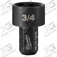 MILWAUKEE Impact Socket: SAE, 3/4 in Socket Size, 6-Point, Short, 1 41/64 in Overall Lg, Black Oxide (MPN 49-16-1648). Key specifications — attr1215501: MILWAUKEE; attr1215515: Black Oxide; attr1215518: 3/4 in.