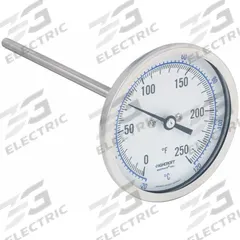 ASHCROFT Dial Thermometer: 0°F to 250°F /-20°C to 120°C, ±1% Accuracy, 6 in Stem Lg, 3 in Dial Dia (MPN 30EI60R). Key specifications — Accuracy: ±1 %; Brand: ASHCROFT.