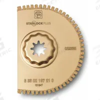 FEIN Oscillating Scraper Blade: 3 9/16 in Blade Wd, 3 9/16 in Blade Lg, Carbide Grit, 1 Pieces (MPN 63502187210). Key specifications — attr1097676: FEIN; attr1097658: Carbide Grit; attr1097655: Rounded.