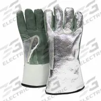 NATIONAL SAFETY APPAREL Aluminized Gloves: Universal, Carbon Kevlar®, 285°F Max Temp, Gauntlet Cuff (MPN DJXGSP382). Key specifications — Glove Liner Material: Wool; Aluminized Material: Carbon Kevlar®; Brand: NATIONAL SAFETY APPAREL.