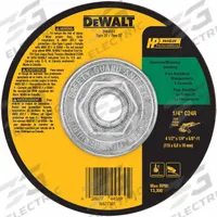 DEWALT Depressed Center Grinding Wheel: Type 27, 4 1/2" x 1/4" x 5/8"-11, Silicon Carbide, 24 Grit (MPN DW4551). Key specifications — Series: C24R; Brand: DEWALT.