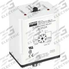 DAYTON Alternating Relay: Socket Mount, 120V AC, 8 Pin, DPDT (MPN 6C052). Key specifications — Contact Rating (AC): 10 A @ 240V; Contact Rating (DC): 10 A @ 28V; Manufacturer Part Number: 6C052; Base Type: Octal; Brand: DAYTON; Mounting Style: Plug-In.