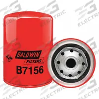 BALDWIN FILTERS Oil Filter: B7156, 3/4"-16 Thread Size, 5 3/8 in Overall Ht, 3 11/16 in Outside Dia. Key specifications — Baldwin Interchange: B7156; Brand: BALDWIN FILTERS; Compatible Vehicle Make: Renault; Includes: 40 psid Bypass Valve; Media Material: Cellulose.