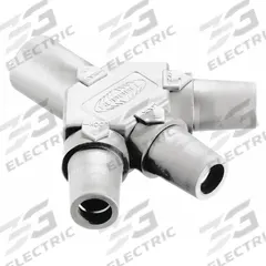 3-Fer: Male-Female-Female-Female, White, 600V AC/600V DC, 400 A, Series 16 (MPN HBLM3FW). Key specifications — Brand: HUBBELL; Gender Configuration: Male-Female-Female-Female.