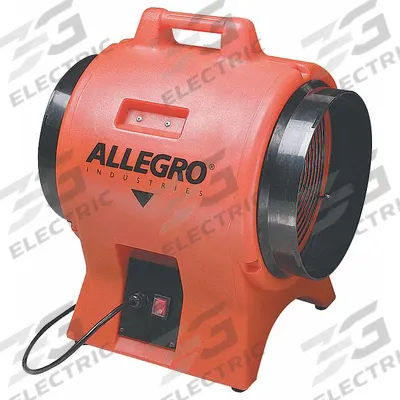 ALLEGRO Confined Space Fan: 115 V AC, 12 in Duct Dia, 1 hp Horsepower - Axial Fans & Blowers