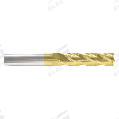 APPROVED VENDOR Square End Mill: Carbide, TiN Coated, 4 Flute, 7/16" Mill Dia, 3" LOC - General Purpose Carbide Square End Mills