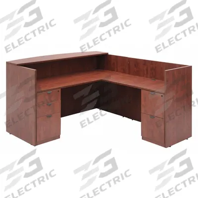REGENCY Reception Station: Melamine, Cherry, 42 in Overall Ht, 71 in Overall Wd - Reception Desks