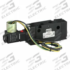 PARKER Solenoid Air Control Valve: B5, Four-Way / Two-Position, Single Solenoid, 120V AC, 1/4 in NPT (MPN B511ACH53C). Key specifications — attr1084839: DIN Solenoid Connector; attr1093196: Solenoid Coil Included; attr1084853: Internal Pilot; attr1084865: Non-Locking; attr1084872: Solenoid Air Control Valve; attr1084885: Single Solenoid; attr1084828: B511ACH53C; attr1084832: PARKER.
