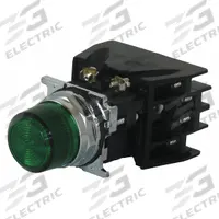 EATON Illuminated Push Button: 30 mm, Metallic, Extended Profile, 1NO/1NC (MPN 10250T828GD2A). Key specifications — Manufacturer Part Number: 10250T828GD2A; Product Type: Push Button Operators; Series: 10250T; Brand: EATON; AC Contact Rating: 10 A @ 600 V; Action: Momentary; DC Contact Rating: 2.5 A @ 250 V; Operator Illumination: Illuminated.