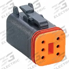 Deutsch Connector: Contacts: 6, Straight Hood, Nylon, 4 A Current Rating, E12583. Key specifications — Manufacturer Part Number: E12583; Wire Size - Maximum: 0.5 sq mm; Number of Poles: 6; Brand: IFM; IP Rating: IP67.