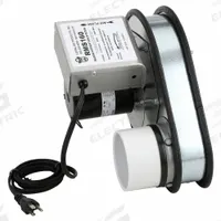 In-Line Duct Fan: 160 cfm Max., 3 in Duct, 7.5 W, 120V AC, 1 Ph, Galvanized Steel (MPN RMS160). Key specifications — Includes: Aluminum Variable Exhaust Hood; Brand: TJERNLUND; Speed Controllable: No; High-Efficiency Motor: No; Nameplate Voltage: 120V AC; Number of Speeds: 1; Airflow @ 0.000 in SP - Range: 0 to 249 cfm; High-Efficiency Motor_Broad: Standard-Efficiency Motor.