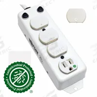 TRIPP LITE Outlet Strip: 4 Outlets, 15 ft Cord Lg, 15 A Current, UL 1363A, White, 5-15P, 2 1/2 in Wd (MPN PS-415-HG-OEMRA). Key specifications — Brand: TRIPP LITE; Mounting Style: Screw.