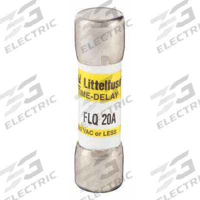 LITTELFUSE Fuse: FLQ Series, Midget, Time-Delay, 20 A, 500 V AC, 300 V DC - Time-Delay Cylindrical Fuses