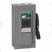 SCHNEIDER Safety Switch: Fusible, 60 A, Three Phase, 600V AC/DC, Galvanized Steel, Indoor (MPN VH362N). Key specifications — Brand: SCHNEIDER.