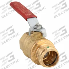 VIEGA PROPRESS Manual Two-Way Ball Valve: 1 in Size, Brass/Bronze, Straight, Press x FNPT, Lever (MPN 24040). Key specifications — Brand: VIEGA PROPRESS; Handle: Lever.