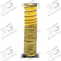 ALLEGRO Blower Ducting: 12 in Dia, 15 ft Lg, For Use With Blowers, Black/Yellow, Vinyl Polyester (MPN 9550-15). Key specifications — Material: Vinyl Polyester; Standards: ASTM 227; Color: Yellow; For Use With: Blowers; Includes: Fastening Cuffs; Conductive Material Construction: No; Brand: ALLEGRO.