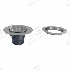 ZURN Floor Drain: 9 7/8 in Overall Dia, 5 in Grate Size, 3 in Nominal Pipe Size, Solvent Weld, PVC (MPN FD2-PV3-ST-CC). Key specifications — Color: Bronze; Connection Type: Solvent Weld; Brand: ZURN; Includes: Stainless Steel Clamp Collar.