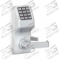 TRILOGY BY ALARM LOCK Electronic Keyless Lock: Keypad, ADA Compliant, Chrome (MPN DL2700 US26D). Key specifications — Product Type: Electronic Keyless Lock; Manufacturer Part Number: DL2700 US26D; Access Method: Keypad; Key Override Options: Standard Core/Interchangeable Core; Lever Style: Clutch.