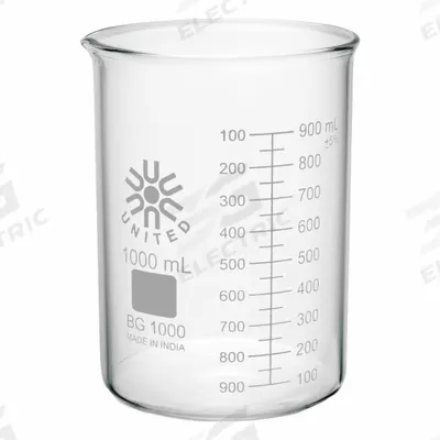 APPROVED VENDOR Beaker: 1,000 mL, 33.81 fl oz, A, Low Form, Type I, Colorless - Low Form Glass Beakers