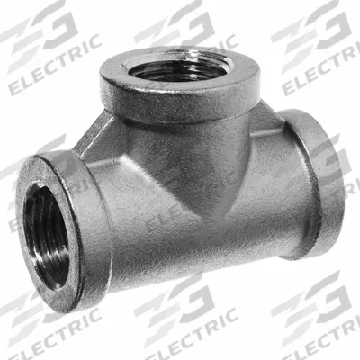 USA INDUSTRIALS Metal Pipe Tee: Tee, 1/2 in x 1/2 in x 1/2 in, Class 125 - Chrome-Plated Threaded Low-Pressure Pipe Fittings