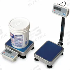 A&D WEIGHING Industrial Bench Scale: 15 3/8 in x 20 7/8 in, Not IP Rated, Column-Mounted (MPN FG-150KAL). Key specifications — Connection Ports: RS-232C; Readability: 0.01 kg/0.02 lb; Brand: A&D WEIGHING; Weighing Surface Material: Stainless Steel.