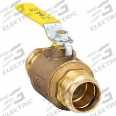 APOLLO Manual Two-Way Ball Valve: 1 1/2 in, Bronze, Straight, Press x Press, Full Port, Two-Piece (MPN 77W10701A). Key specifications — Brand: APOLLO; Handle: Lever.