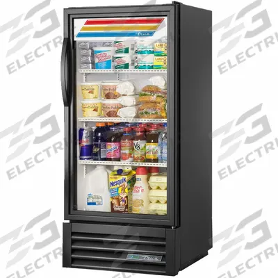 TRUE REFRIGERATION Refrigerated Merchandiser: 53 3/8 in x 24 7/8 in x 22 7/8 in, Black - Glass Door Refrigerator Merchandisers