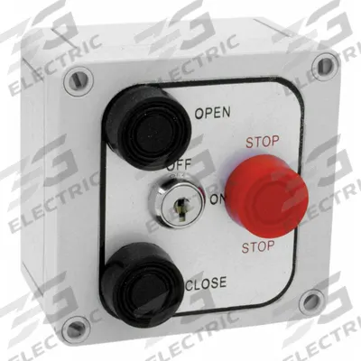 AMERICAN GARAGE DOOR Control Station: Open-Close-Stop, Momentary Contacts - Push Button Garage Door Control Stations