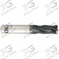 OSG Roughing End Mill: Carbide, TiAlN Coated, 4 Flute, 5/16" Mill Dia, 3/4" LOC, 2-1/2" OAL (MPN HP400-3125)