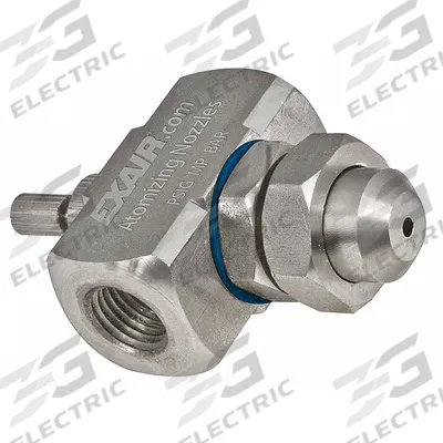 EXAIR Atomizing Spray Nozzle: Pressure, 2.8 scfm, Narrow Angle Round, 1/4 in FNPT - Internal Mix Air-Atomizing Spray Nozzles